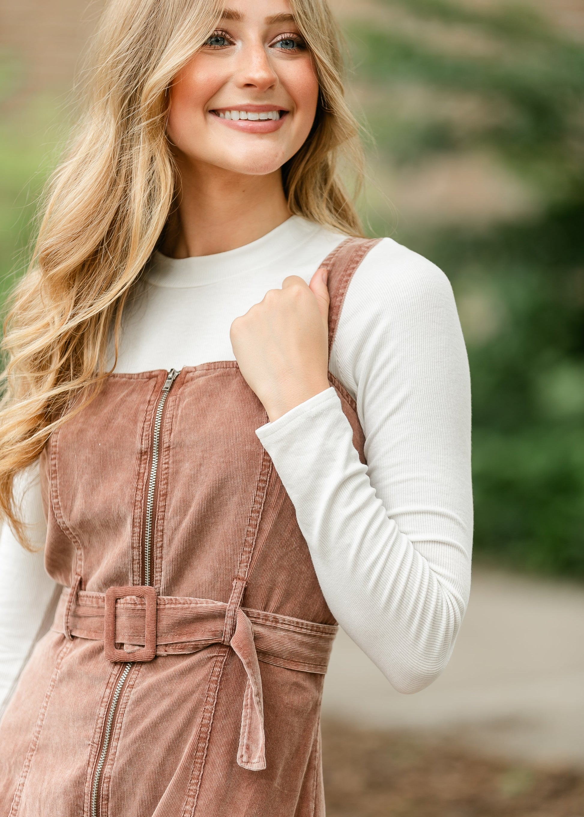 jumper shirt dress Malrowe - Puff-Sleeve Plain Shirt / Corduroy Midi Jumper Dress (Various Designs)