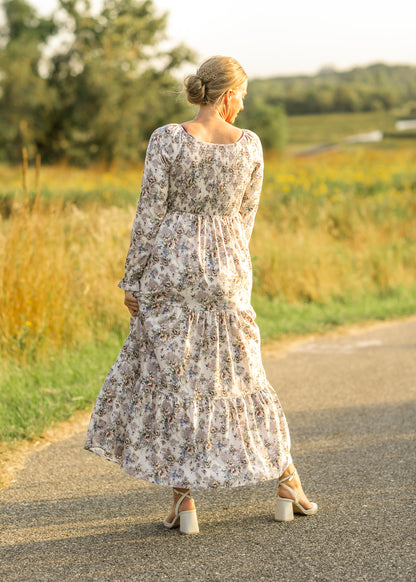 Gia Smocked Long Sleeve Maxi Dress IC Dresses