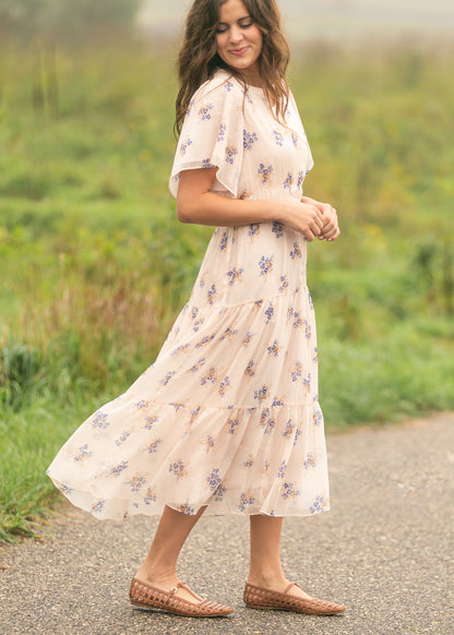 Gina Short Sleeve Tiered Midi Dress FF Dresses