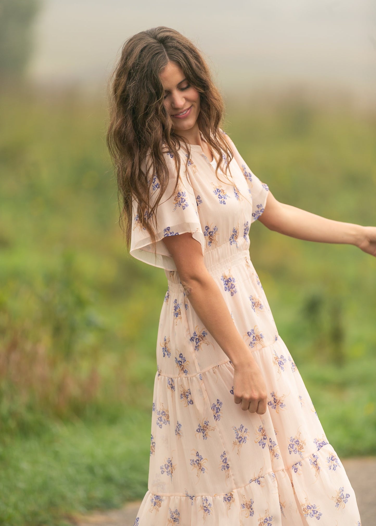 Gina Short Sleeve Tiered Midi Dress FF Dresses