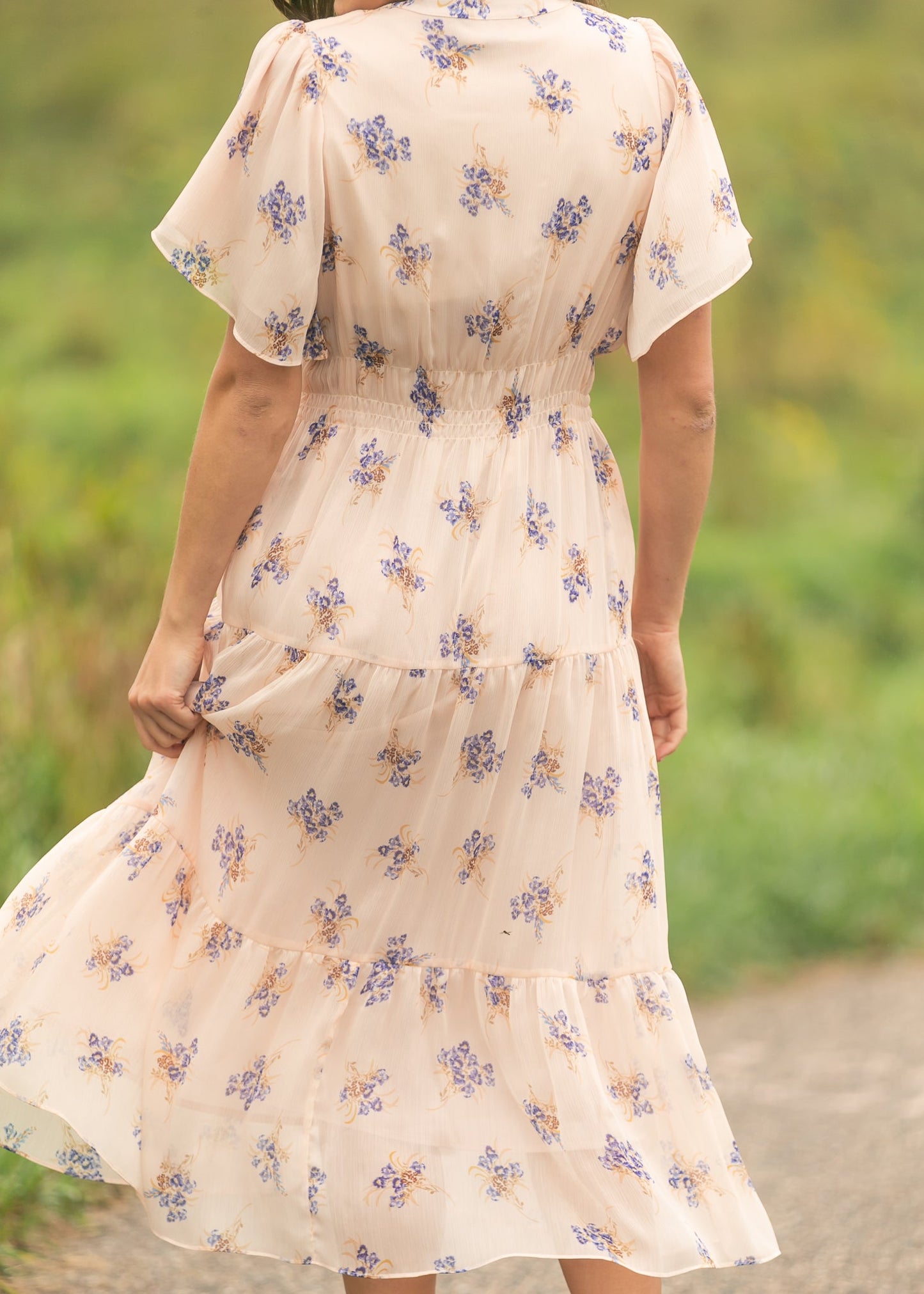 Gina Short Sleeve Tiered Midi Dress FF Dresses