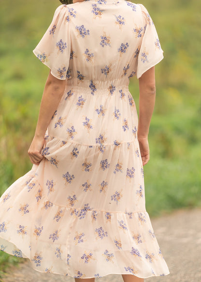 Gina Short Sleeve Tiered Midi Dress FF Dresses