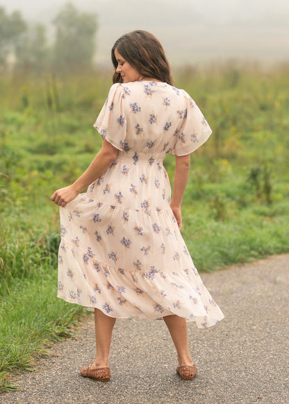 Gina Short Sleeve Tiered Midi Dress FF Dresses