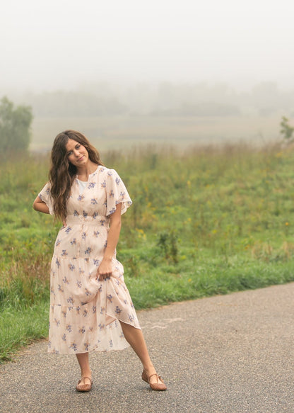 Gina Short Sleeve Tiered Midi Dress FF Dresses