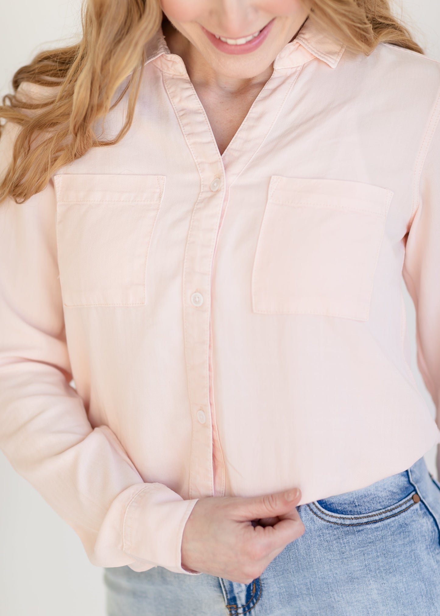 Ginger Chambray Long Sleeve Top FF Tops