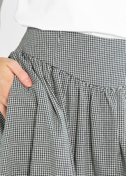 Gingham Balloon Midi Skirt FF Skirts