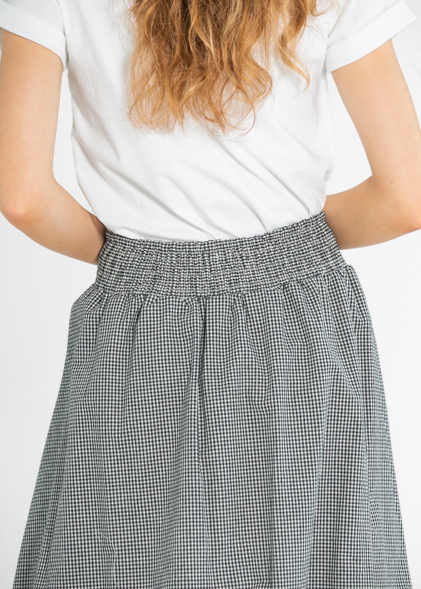 Gingham Balloon Midi Skirt FF Skirts
