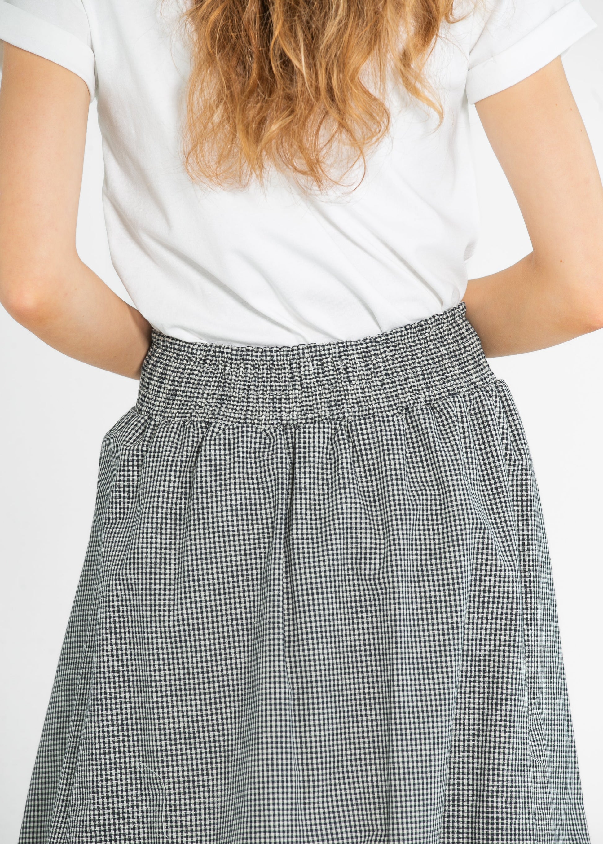 Gingham Balloon Midi Skirt FF Skirts