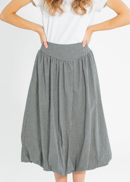 Gingham Balloon Midi Skirt FF Skirts S