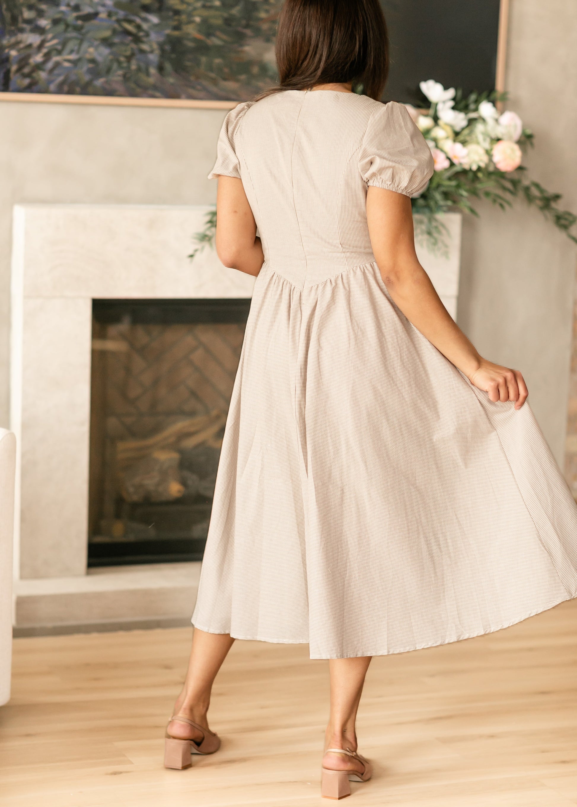 Gingham Fit and Flare Maxi Dress FF Dresses