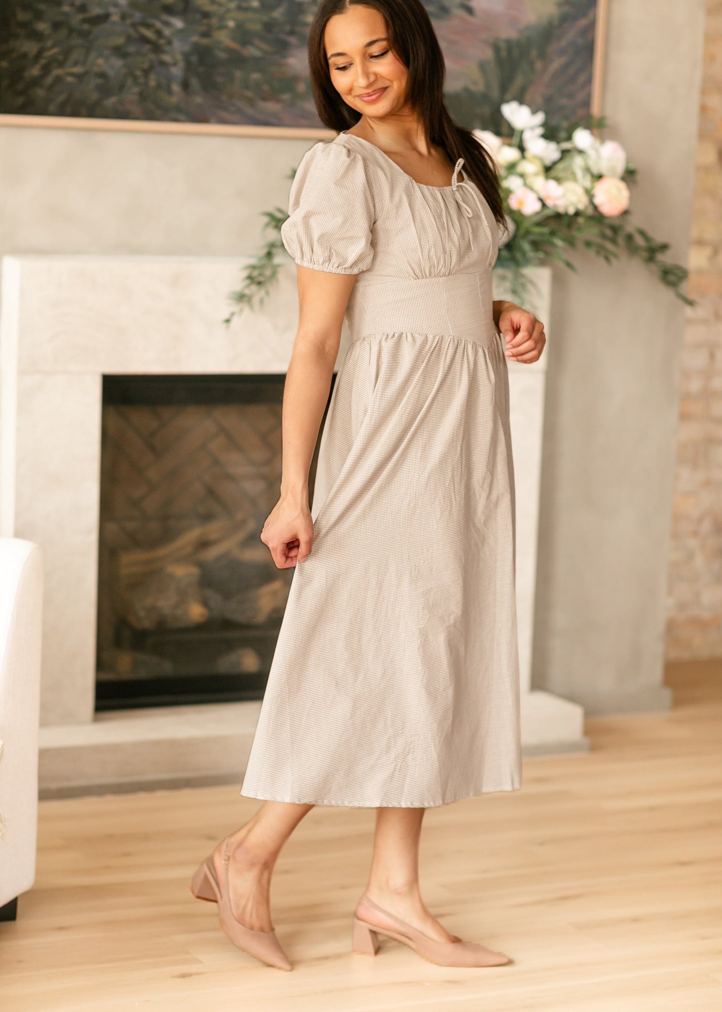 Gingham Fit and Flare Maxi Dress FF Dresses