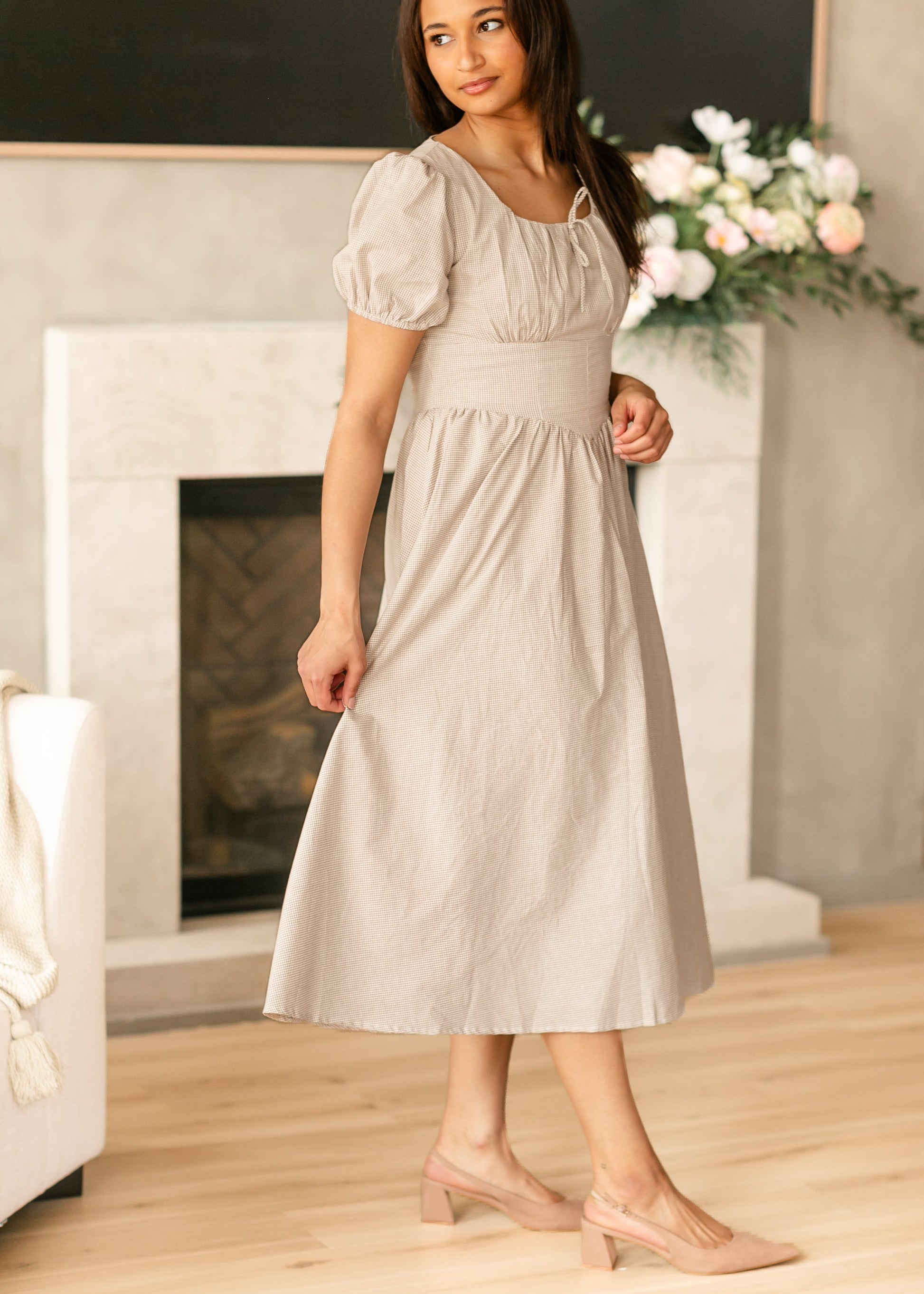 Gingham Fit and Flare Maxi Dress FF Dresses