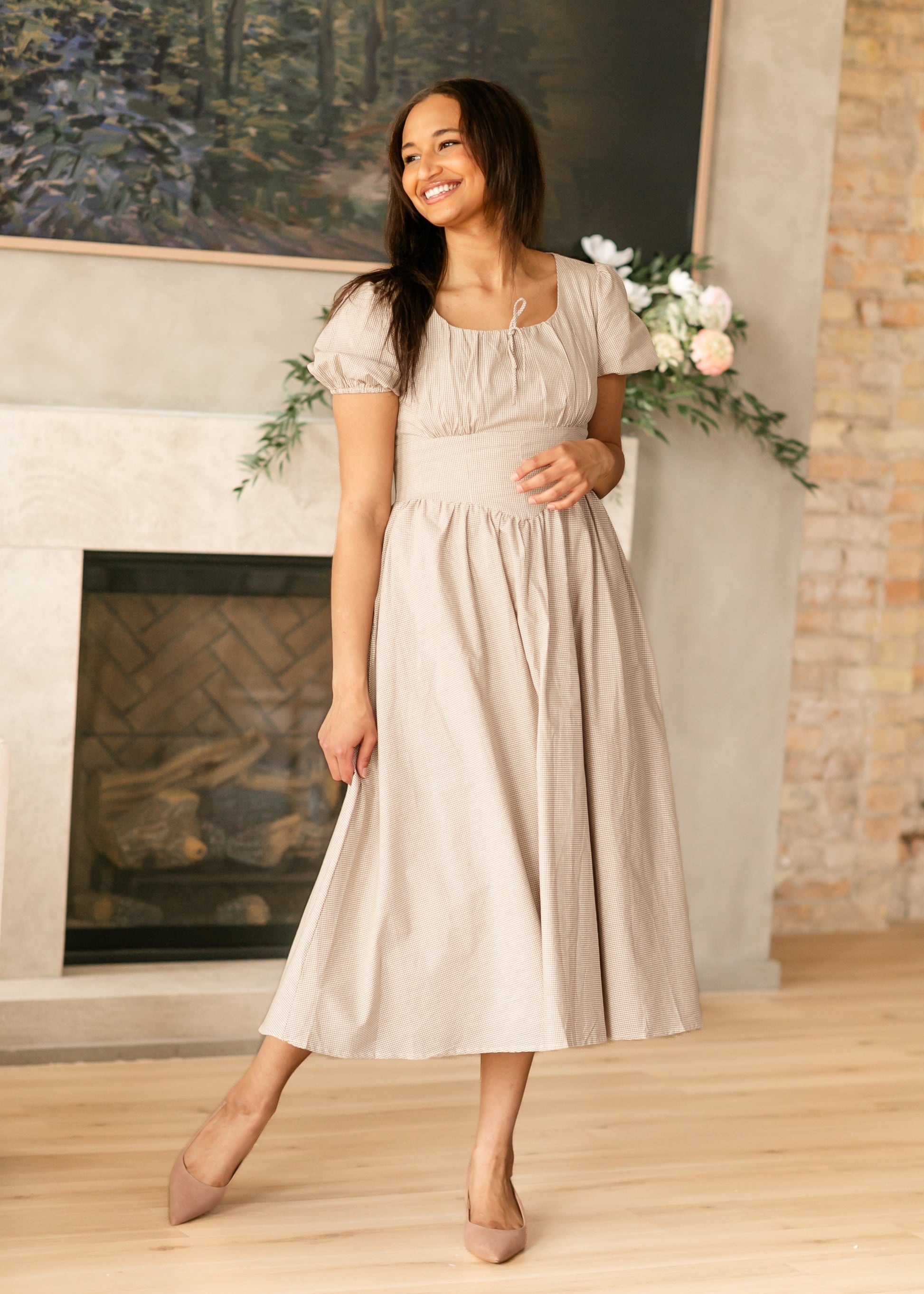 Gingham Fit and Flare Maxi Dress FF Dresses