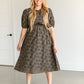 Gingham Floral Cutout Midi Dress FF Dresses