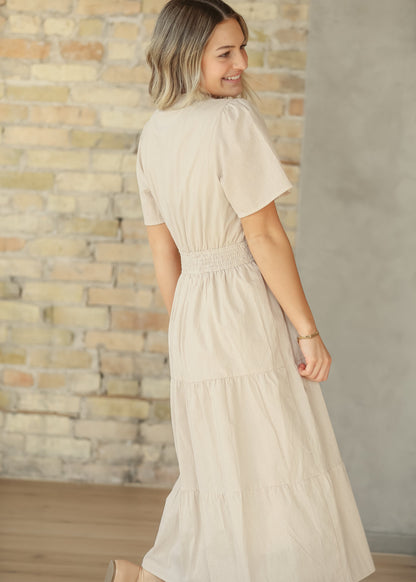 Gingham Half Button Maxi Dress FF Dresses