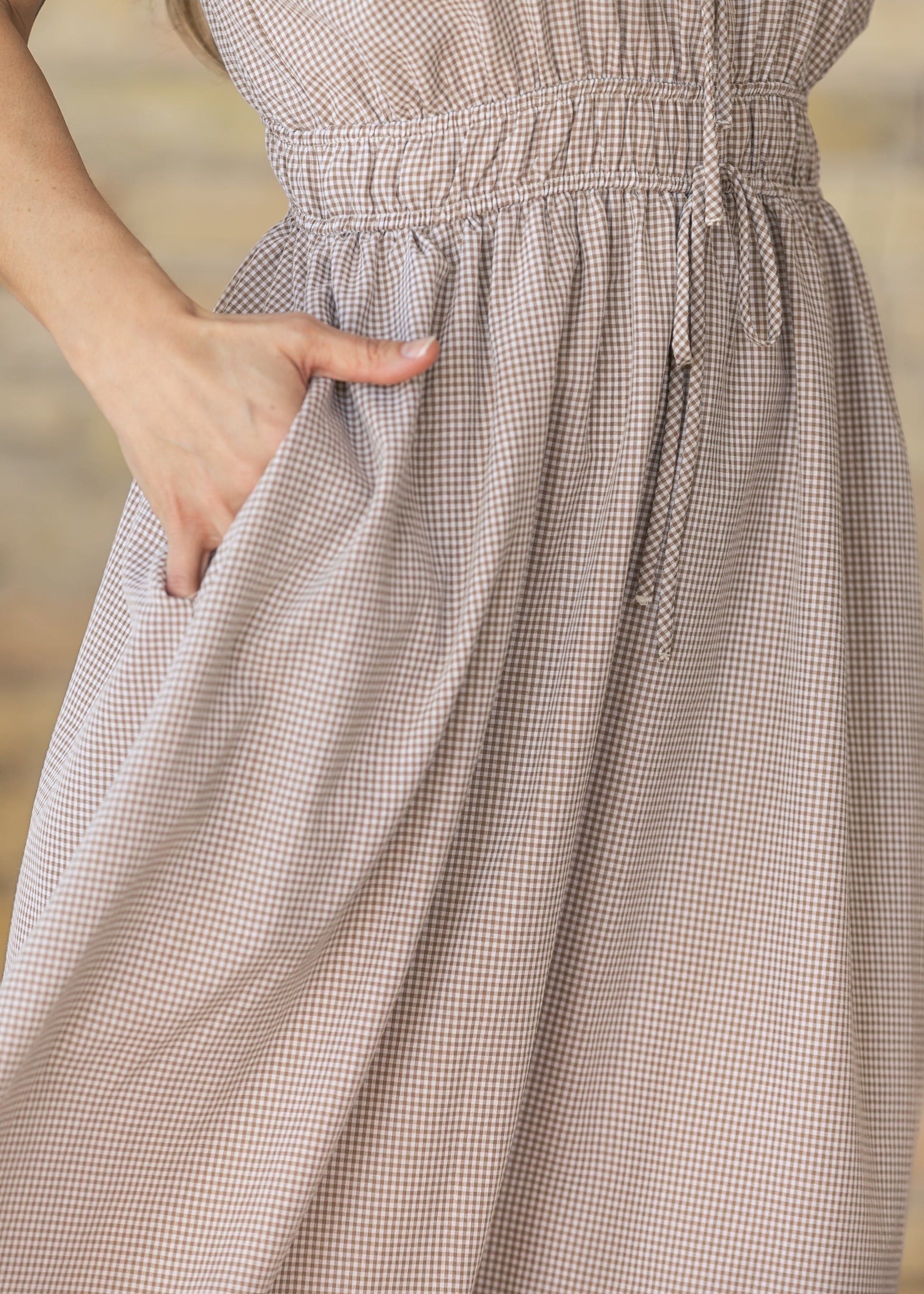 Gingham Sweetheart Neck Maxi Dress FF Dresses