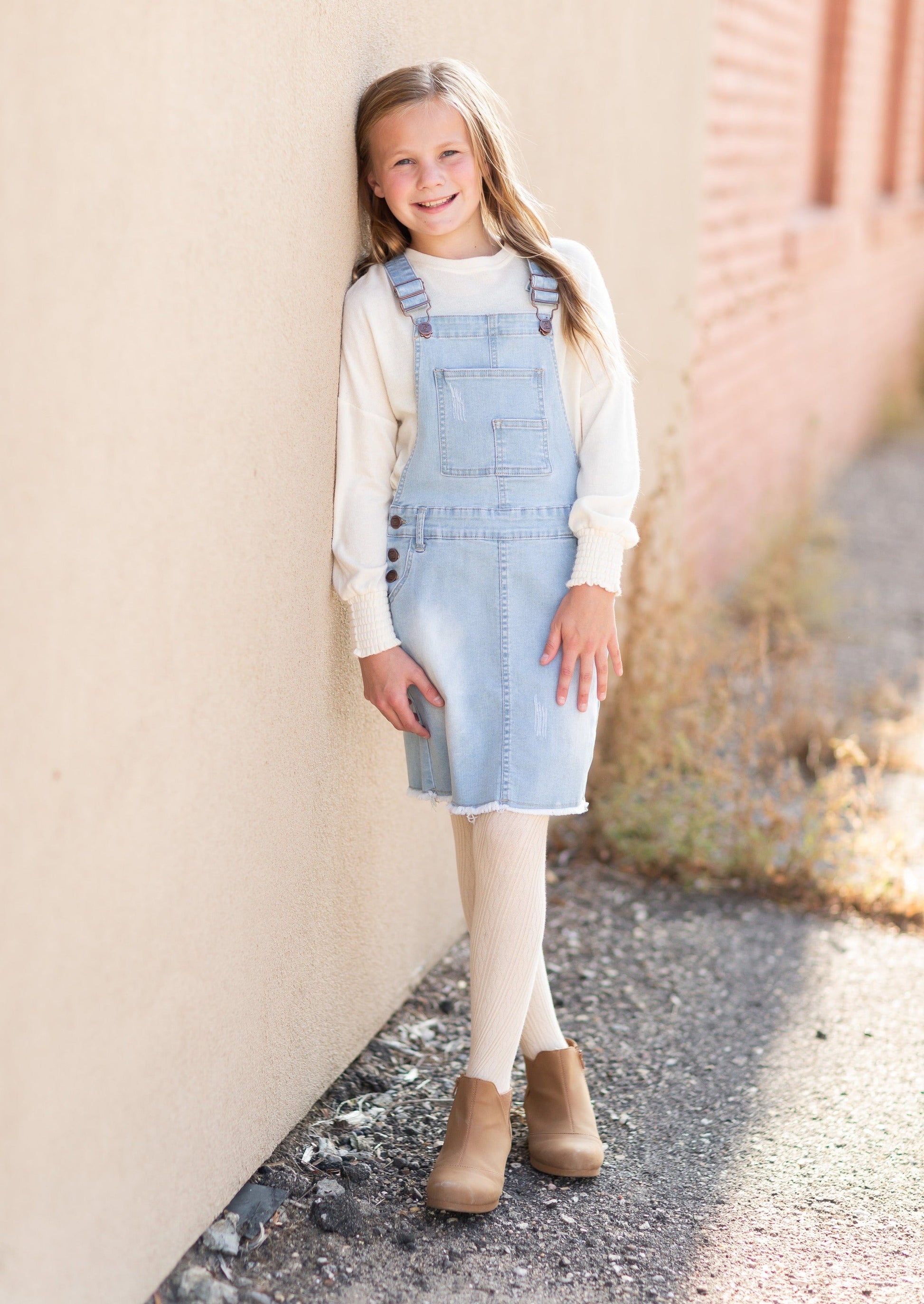 Girl's Aria Denim Overall Jumper Dress - FINAL SALE – Inherit Co.