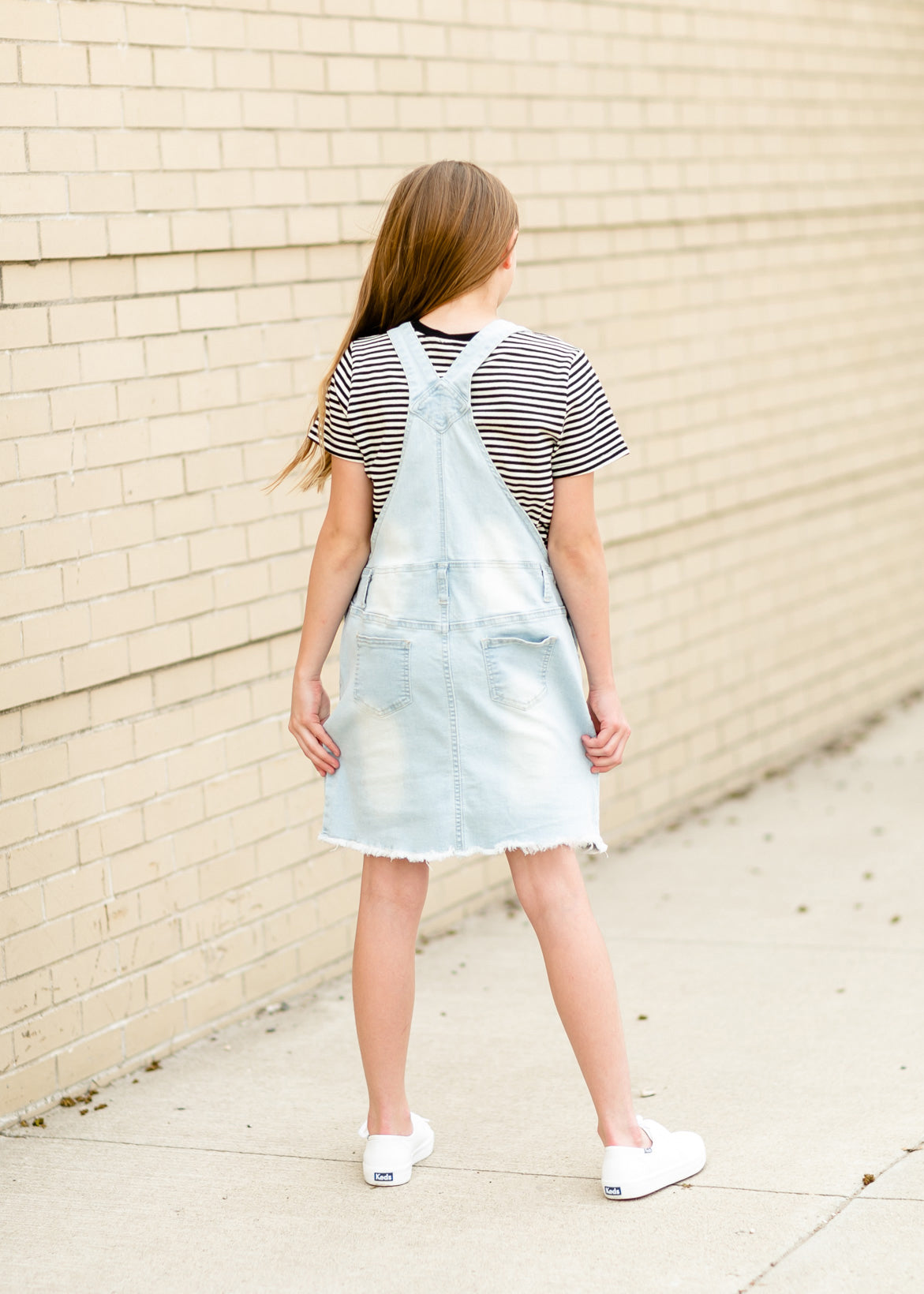 Girl s Aria Denim Overall Jumper Dress FINAL SALE