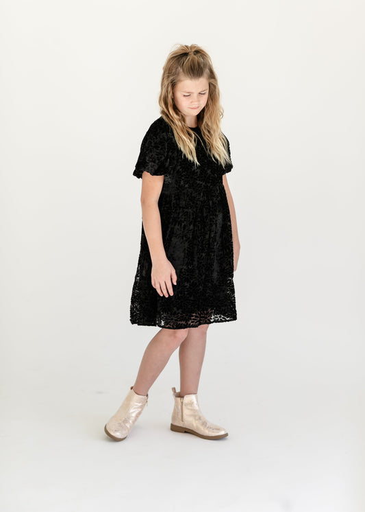 Girl's Floral Velvet Dress FF Girls