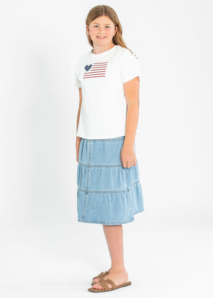 Girl's Heart Flag Graphic Tee FF Girls