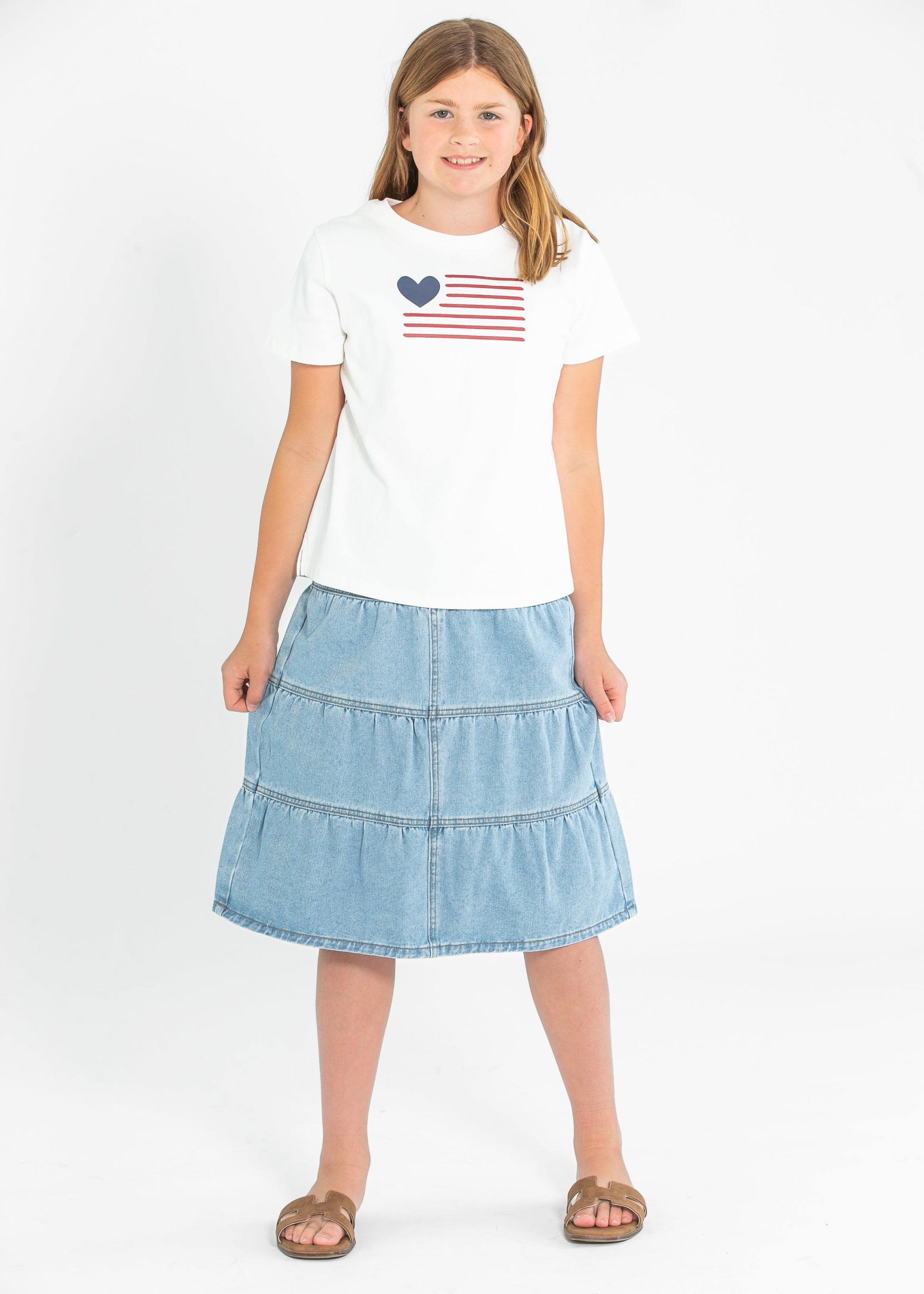 Girl's Heart Flag Graphic Tee FF Girls