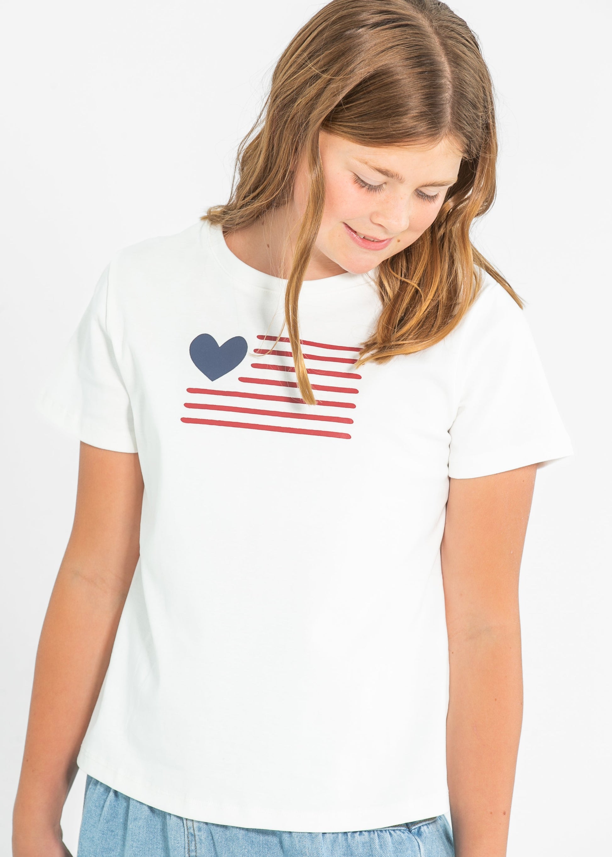 Girl's Heart Flag Graphic Tee FF Girls