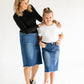 Girl's Lola Raw Hem Stitched Midi Skirt IC Skirts
