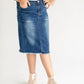 Girl's Lola Raw Hem Stitched Midi Skirt IC Skirts