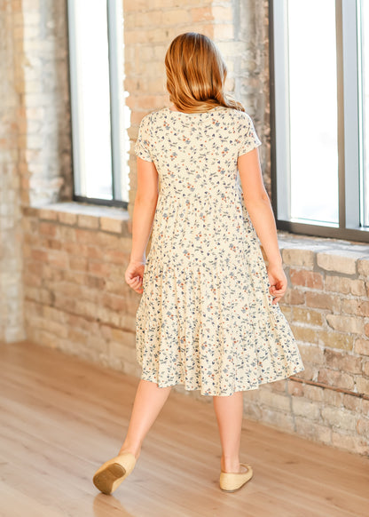 Girl's Melanie Tiered Knit Midi Dress IC Girls