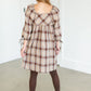 Girl's Plaid Square Neck Midi Dress FF Girls