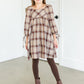 Girl's Plaid Square Neck Midi Dress FF Girls