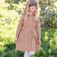 Girls Corduroy Cinched Waist Button Down Midi Dress FF Girls