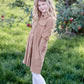 Girls Corduroy Cinched Waist Button Down Midi Dress FF Girls