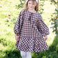 Girls Puff Sleeve Tie Neck Gingham Midi Dress - FINAL SALE FF Girls