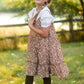 Girls Ruffle Tiered V Neck Tie Shoulder Midi Dress-FINAL SALE FF Girls