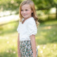 Girls V-Neck Puff Sleeve Top - FINAL SALE FF Girls