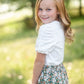 Girls V-Neck Puff Sleeve Top - FINAL SALE FF Girls