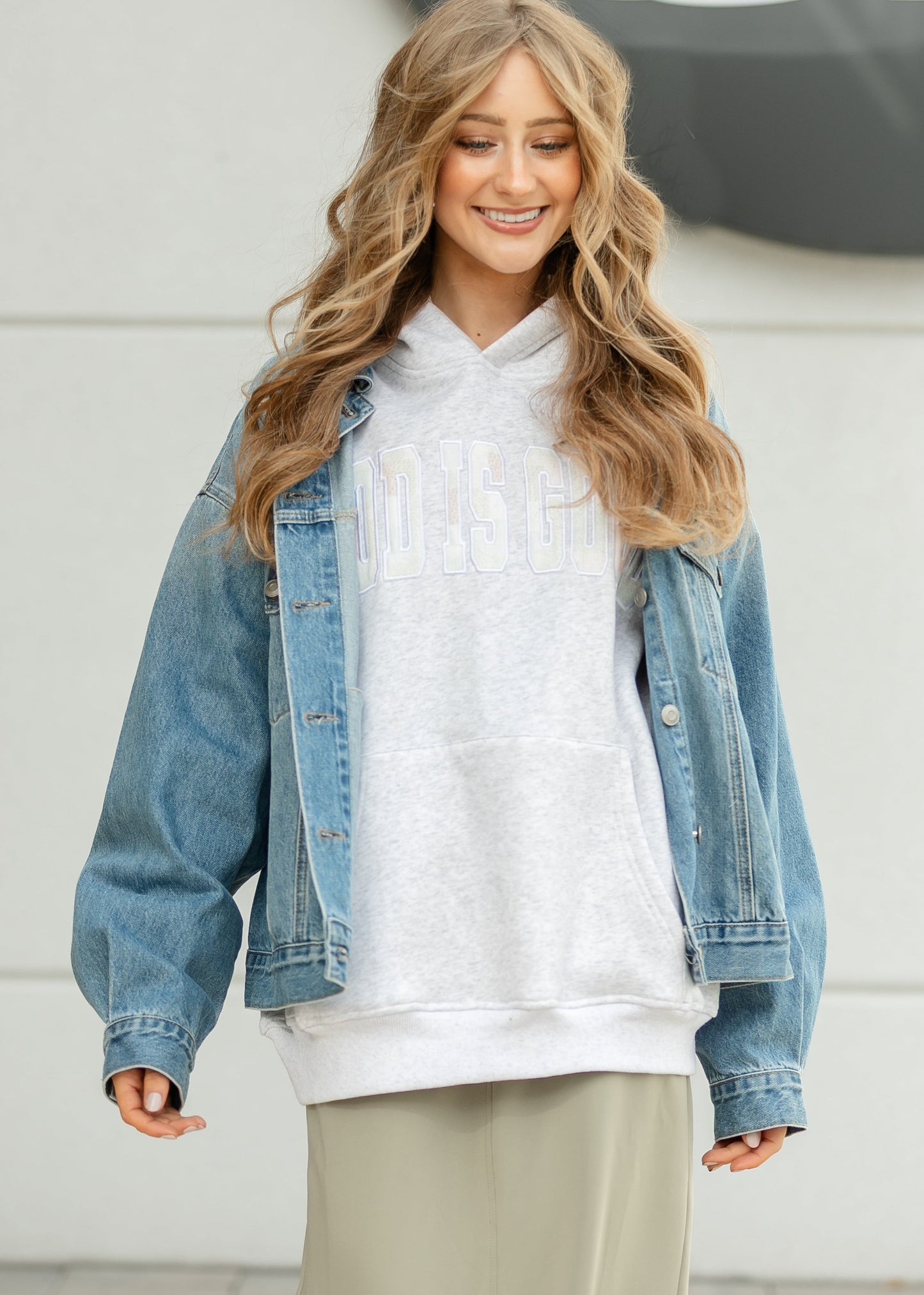 God Is Good Quilted Embroidered Hoodie FF Tops