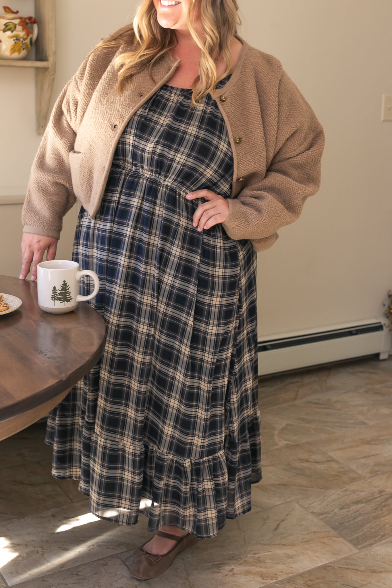 Gold Button Front Cardigan FF Layering Essentials