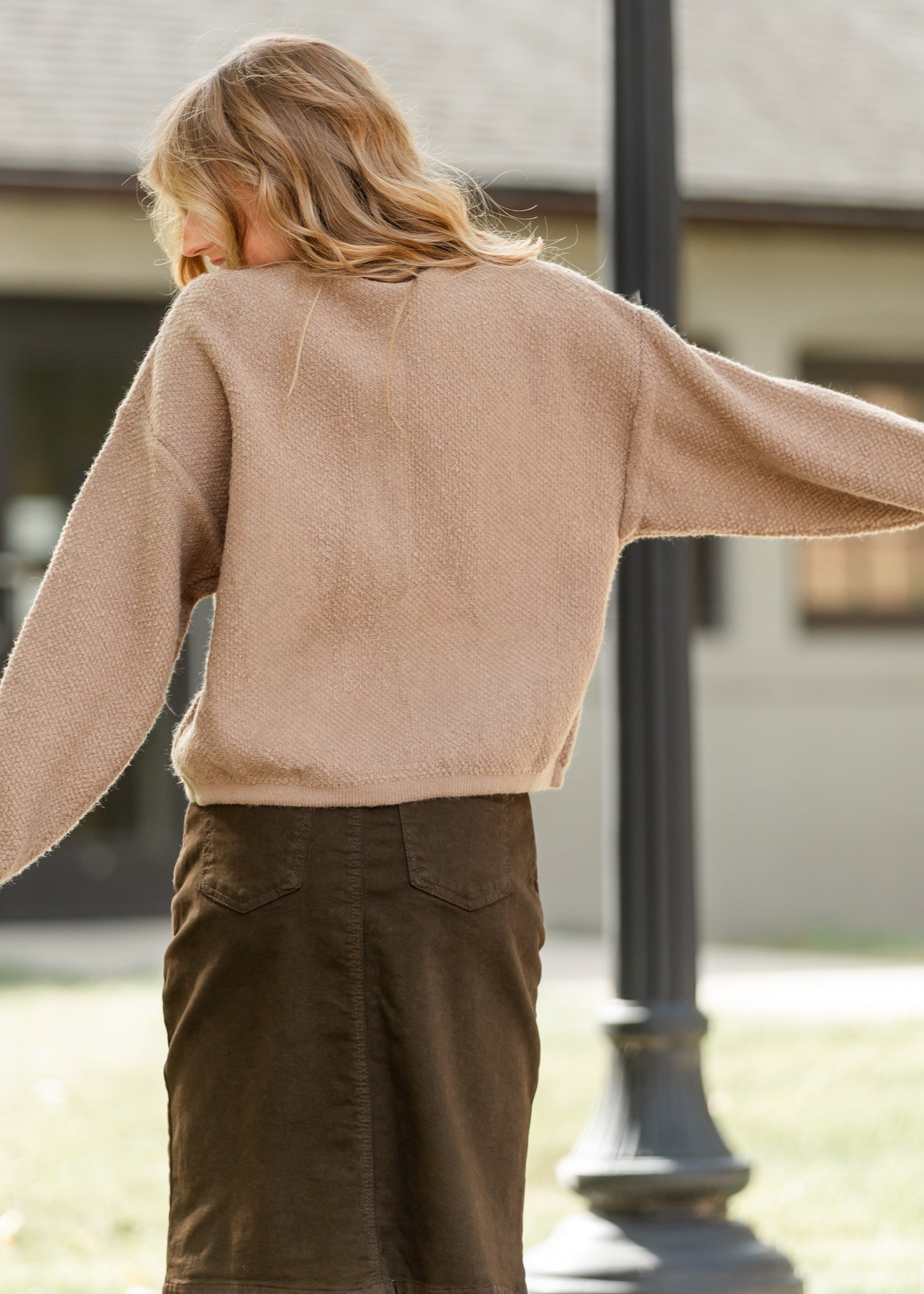 Gold Button Front Cardigan FF Layering Essentials