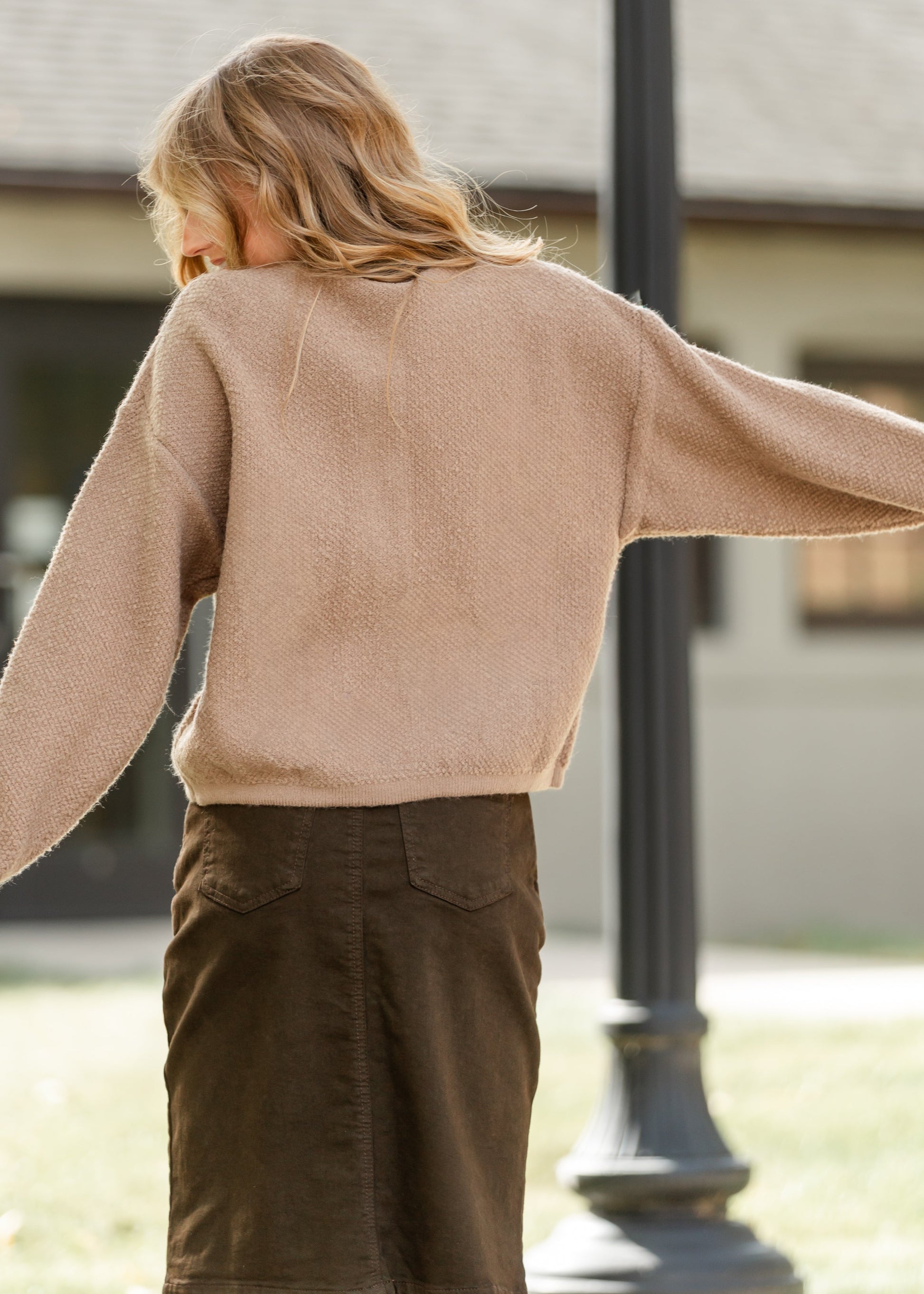 Gold Button Front Cardigan FF Layering Essentials