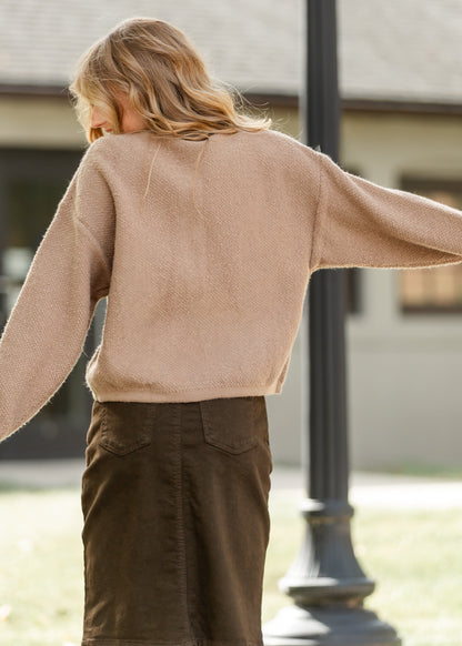 Gold Button Front Cardigan FF Layering Essentials