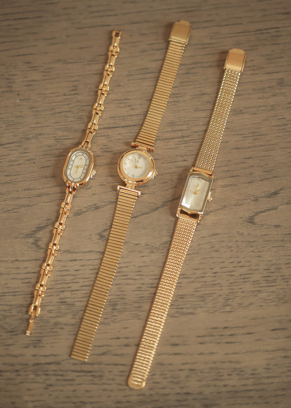 Gold Textured Rectangle Watch Accessory
