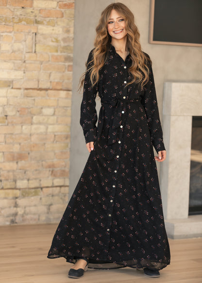 Gracelyn Floral Button Down Maxi Dress IC Dresses