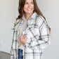 Gray Plaid Button Up Top FF Tops