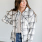 Gray Plaid Button Up Top FF Tops