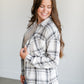Gray Plaid Button Up Top FF Tops