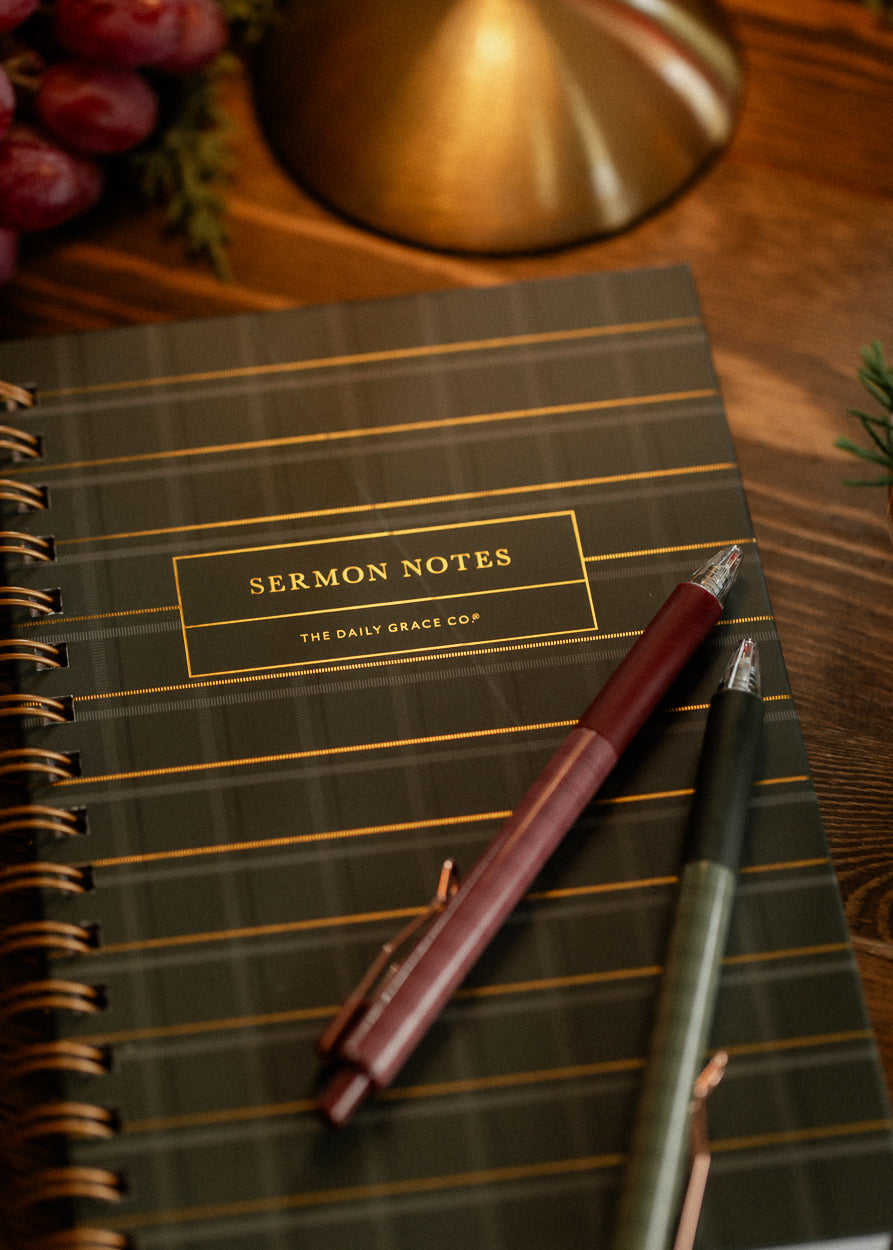 Green Plaid Sermon Notes Journal Gifts