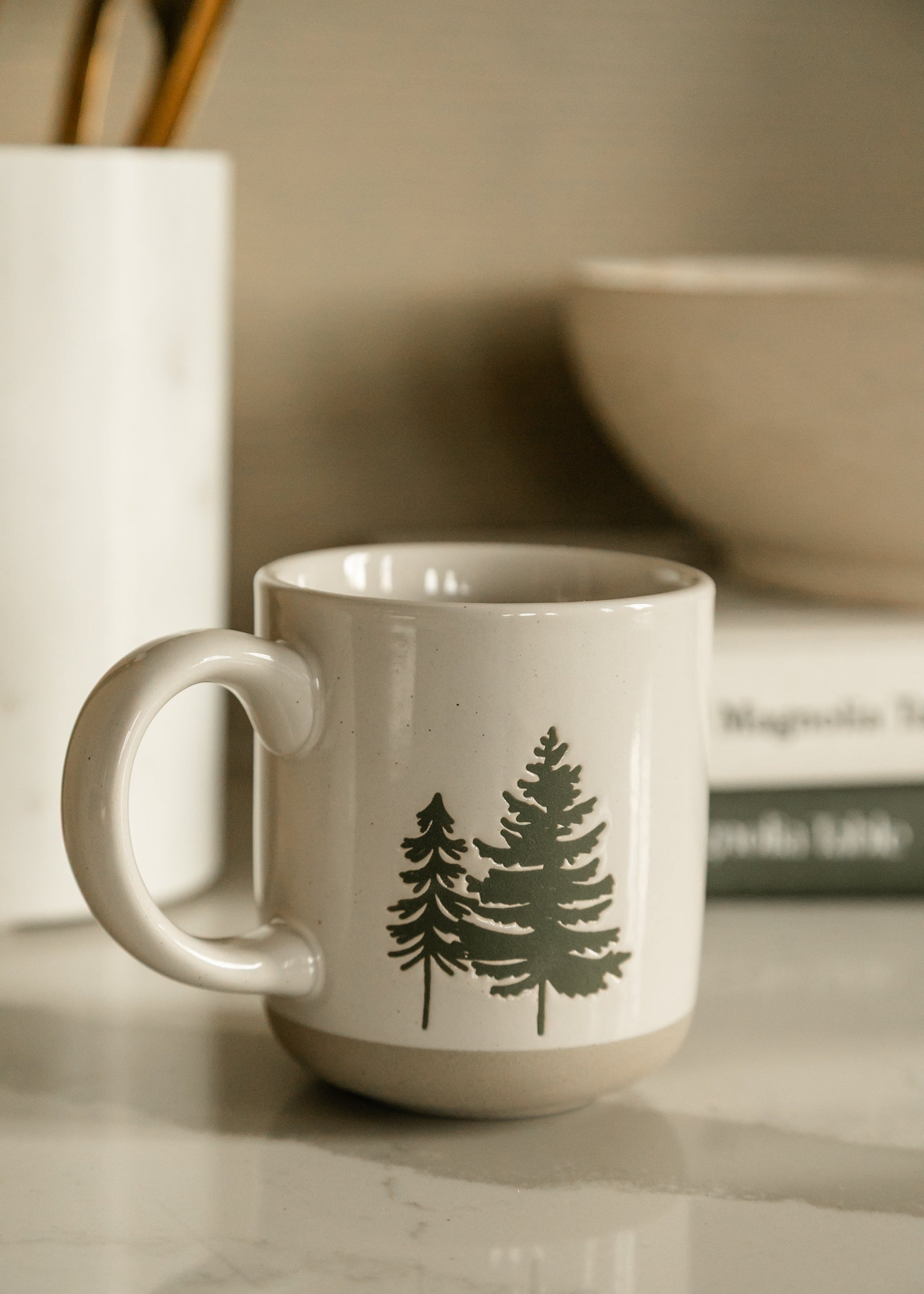 Green Trees Stoneware Coffee Mug FF Home + Lifestyle