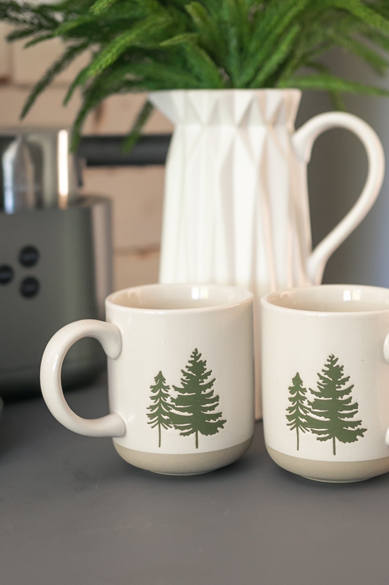 Green Trees Stoneware Coffee Mug FF Home + Lifestyle